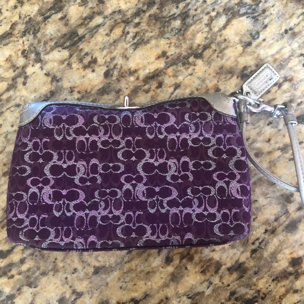 COACH wristlet wallet purple